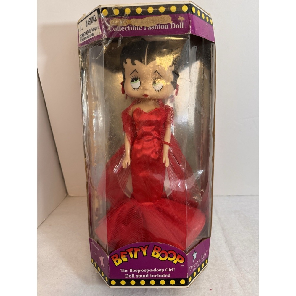 Betty Boop Fashion Doll Collectable 1998 With Stand Precious Kids Red Dress READ